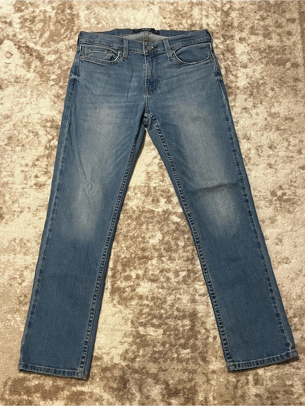 Hollister Mens Slim Straight Jeans W29 L30 Epic Flex Blue Medium Wash Denim